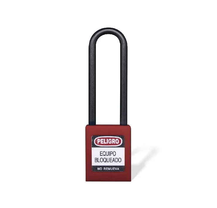 Candado Gancho Largo Nylon Dieléctrico - 76mm Rojo
